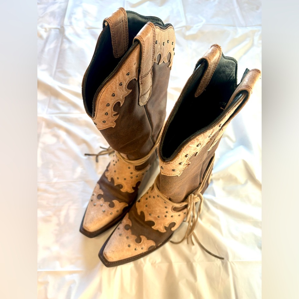 ✨ JB Dillon Women’s Western Boots | Brown/Tan | Size 6.5B | 👢✨